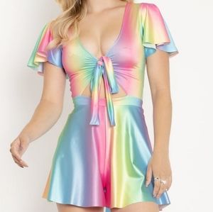BLACKMILK RAINBOW ICECREAM RIO PLAYSUIT SIZE LARGE BNWT